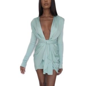 House of CB Pascale Mint Aqua Dress XS